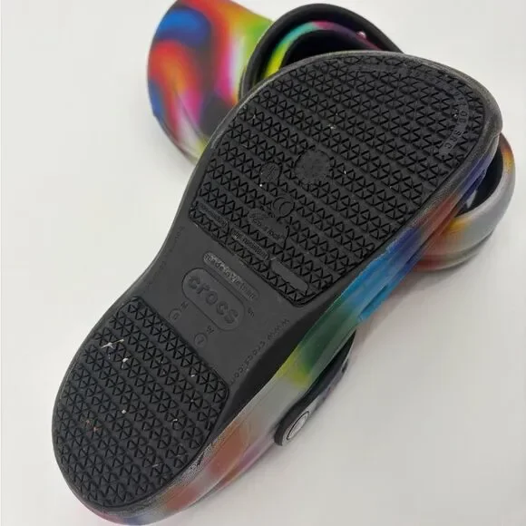 Crocs Work Clogs Shoes Men’s 8 Women’s 7 Bistro Graphic Tie Dye Slip Resistant - Picture 5 of 5